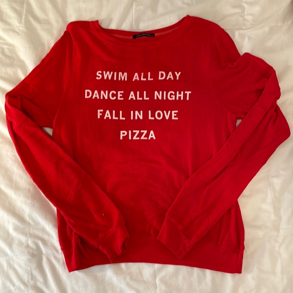 Wildfox red crewneck sweatshirt